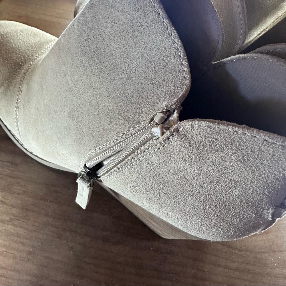 Toms Goldie Wedge Women's Suede Ankle Boots - Tan Size 8 - Picture 6 of 10
